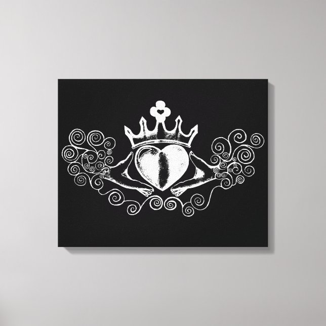 Lienzo El cladagh (blanco) (Anverso)