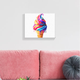 Lienzo El clásico cono de helado vibrante de SlipperyJoe 