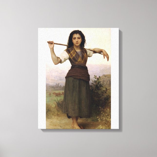 Lienzo El clásico de Bouguereau de 1889 pintando la pasto (Anverso)