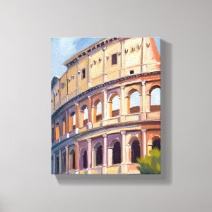 Lienzo El Coliseo Roma Acuarela Viaje 