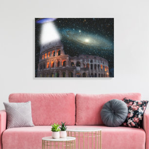 Lienzo El Coliseo Roma Italia reúne espacio y OVNI