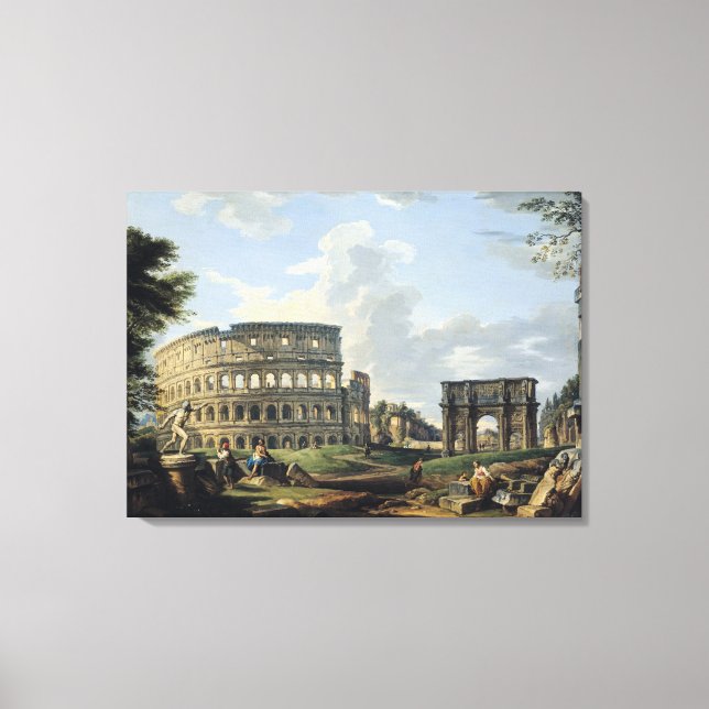 Lienzo El Coliseo y el Arco de Constantina (Anverso)