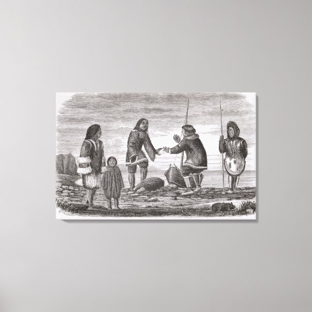 Lienzo El comercio de petróleo de Tuski y Mahlemuts (Anverso)