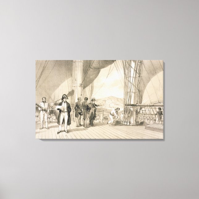 Lienzo El Comte de Bourmont y el Almirante Duperre a bord (Anverso)