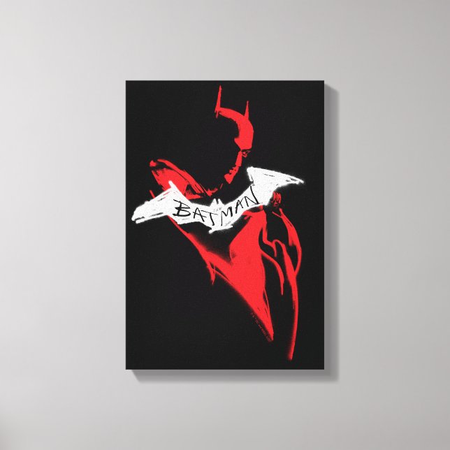 Lienzo El contorno de la pintura con aerosol de Batman (Anverso)