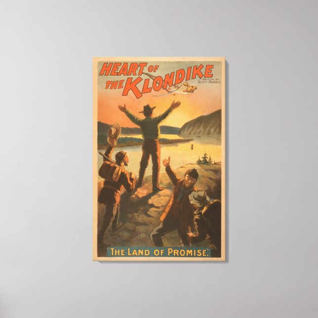 Lienzo El corazón de la minería Klondike "Tierra de Prome (Anverso)