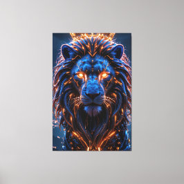 Lienzo El corazón de un Poster rey - brillante ciberleón