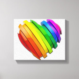Lienzo El corazón tridimensional escultural de SlipperyJo