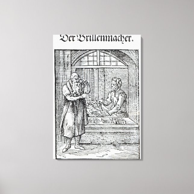 Lienzo El creador de lentes (Anverso)