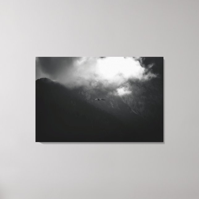 Lienzo El cuervo sobre las montañas (Anverso)