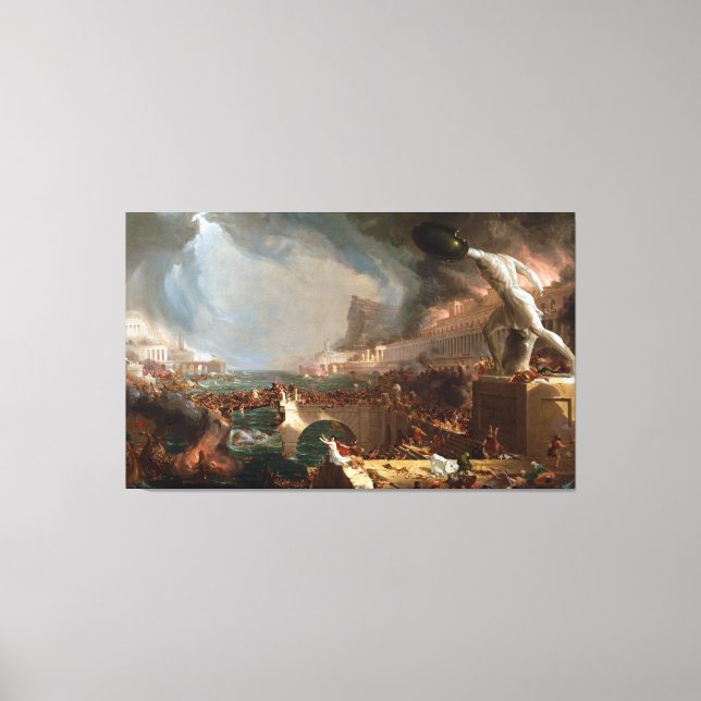Lienzo El curso del imperio: Destrucción de Thomas Cole (Anverso)