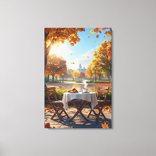 Lienzo El desayuno de otoño