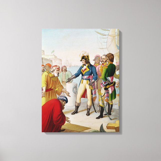 Lienzo El desembarco de Napoleón en Alejandría (Anverso)