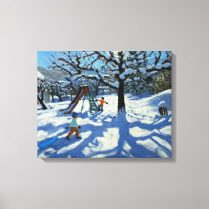 Lienzo El deslizamiento en invierno Bourg St Moritz