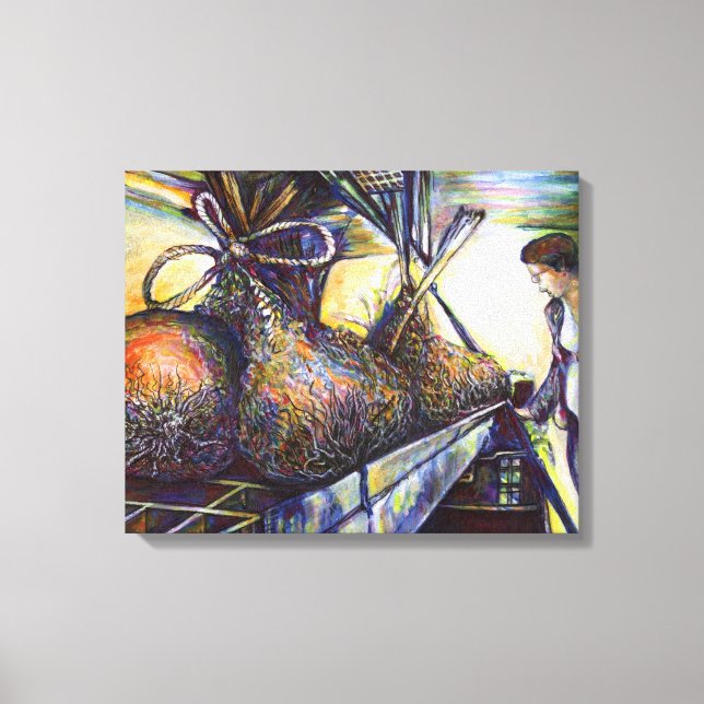 Lienzo El devastador destino de la vida (Anverso)