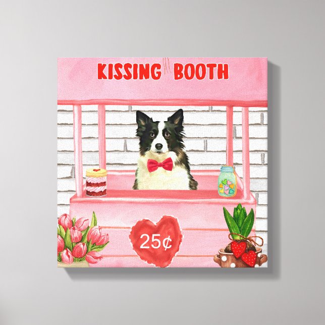 Lienzo El día de San Valentín de Perro Collie Fronterizo  (Anverso)