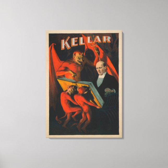Lienzo El diablo Kellar y los demonios con el Poster del  (Anverso)
