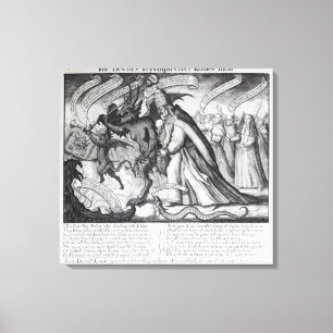 Lienzo El diablo que lleva al papa en cadenas, 1680