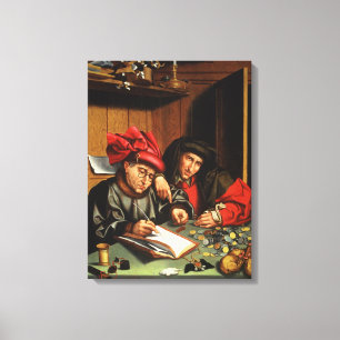 Lienzo El dinero Lenders (aceite en el panel del roble)