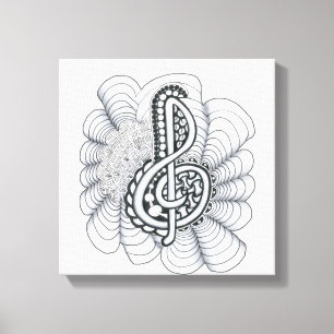 Lienzo El diseño de Treble Clef para los amantes de la mú