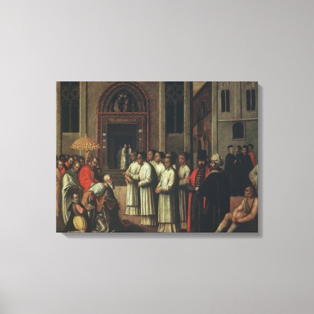 Lienzo El Doge Ziani se reúne con el Papa Alejandro III ( (Anverso)