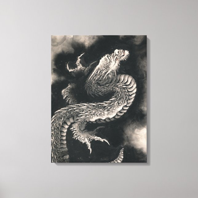 Lienzo El dragón de Katsushika Hokusai (Anverso)