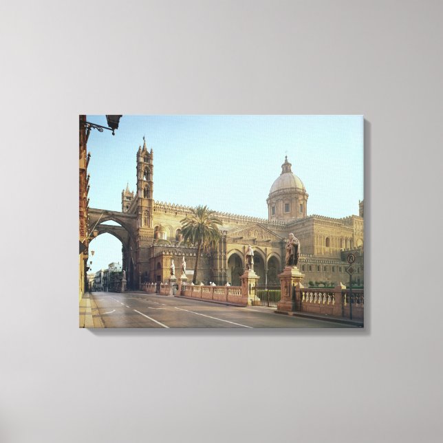 Lienzo El Duomo, fundado por Walter, Arzobispo de Palermo (Anverso)