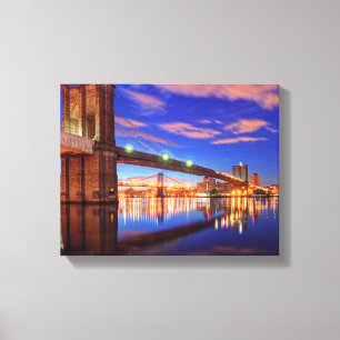 Lienzo El East River, puente de Brooklyn, Manhattan