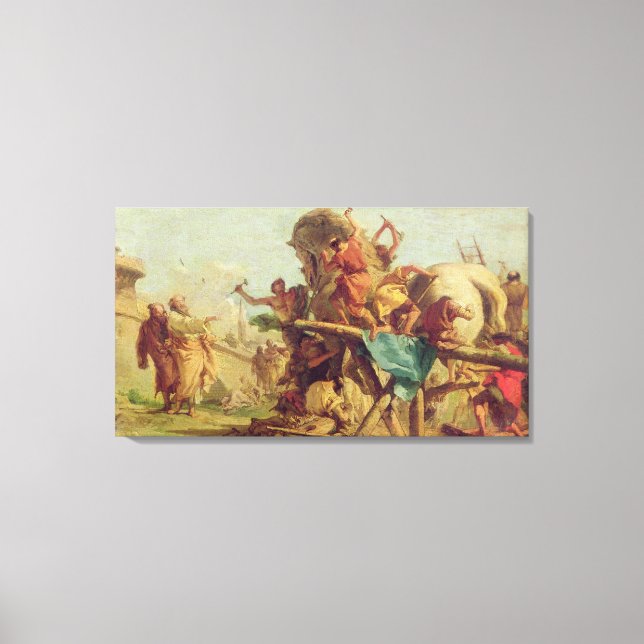 Lienzo El edificio del caballo de Troya, c.1760 (Anverso)