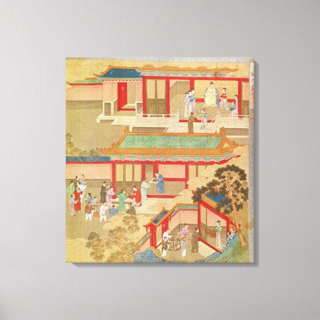 Lienzo El emperador Hsuan Tsung en casa (Anverso)