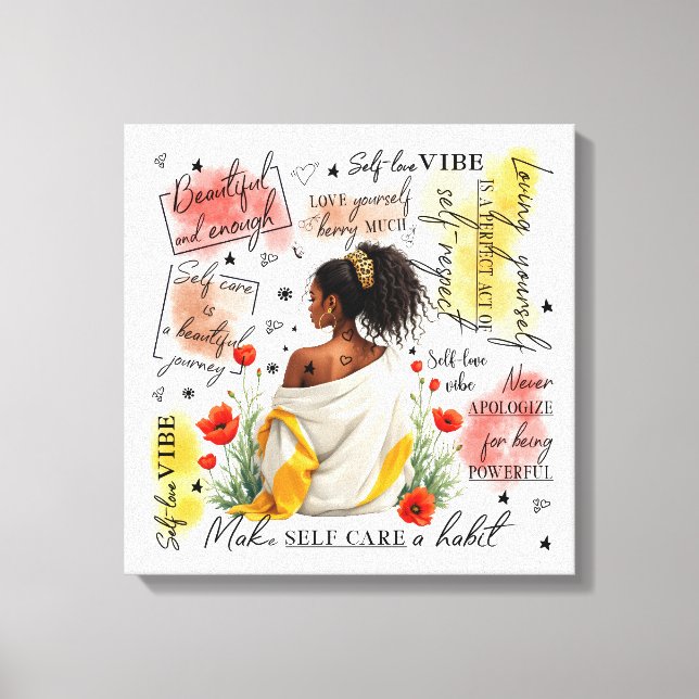 Lienzo El empoderamiento de la mujer inspira afirmaciones (Anverso)