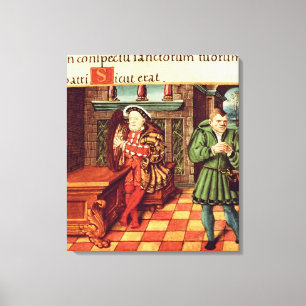 Lienzo El Enrique VIII que toca una arpa con su tonto lo