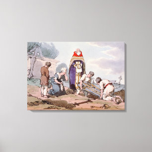 Lienzo El entierro, grabado al agua fuerte por el