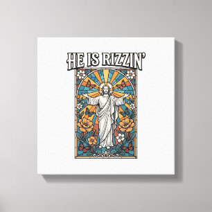 Lienzo Él Es Rizzin Camiseta De Vidrio Pintado De Pascua