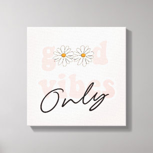 Lienzo El eslogan hippie de los 70 solo es buena vibració