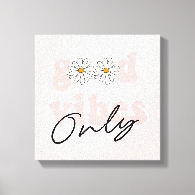 Lienzo El eslogan hippie de los 70 solo es buena vibració (Anverso)