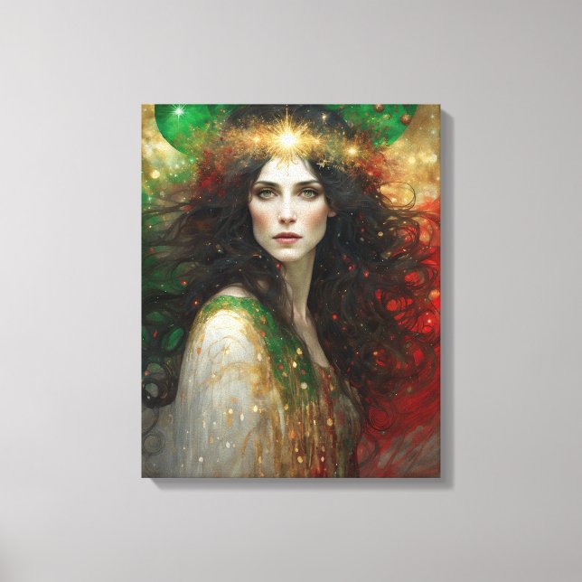 Lienzo El espíritu de la bella mujer Navidad (Anverso)