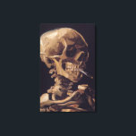 Lienzo El esqueleto de Van Gogh con cigarrillo en llamas<br><div class="desc">El "Skull of a Skeleton with Burning Cigarette" de Van Gogh. 1885–86. Esta es una pieza temprana realizada como estudio en la Real Academia de Bellas Artes de Bélgica.</div>