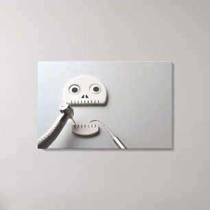 Lienzo El esqueleto que el tratamiento dental se toma