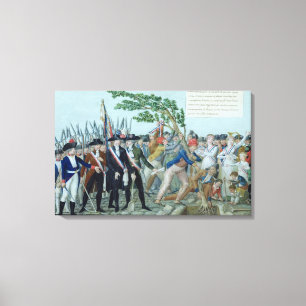 Lienzo El establecimiento de un árbol de la libertad,