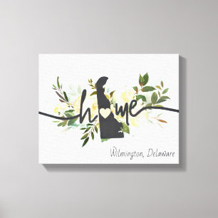 Lienzo El estado de Delaware personalizó tu ciudad natal 