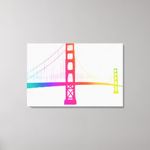 Lienzo El estilo del arco iris de puente Golden Gate el  