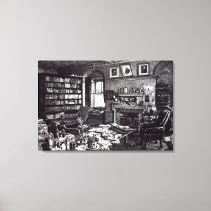 Lienzo El estudio de Charles Darwin en abajo contiene,
