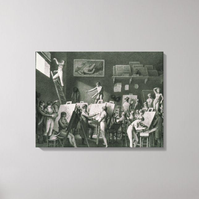 Lienzo El estudio de Jacques Louis David (Anverso)