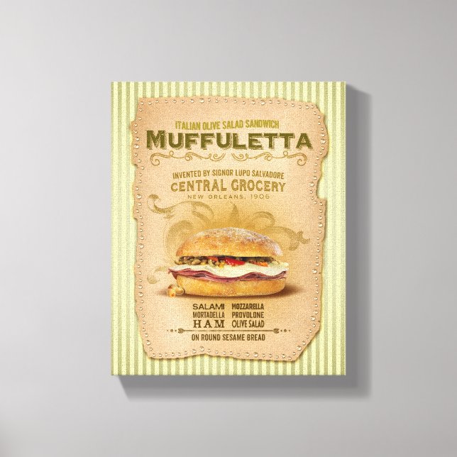 Lienzo El famoso sandwich de Muffuletta (Anverso)