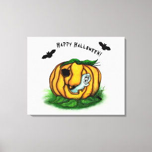 Lienzo El fantasma de Halloween , Bat , Ghost y Spider