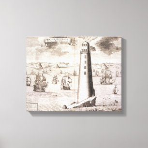 Lienzo El faro de Eddystone, grabado por Hendrick Hul