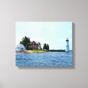 Lienzo El faro de la isla de la roca, Nueva York envolvi