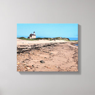 Lienzo El faro del norte, Block Island envolvió la lona
