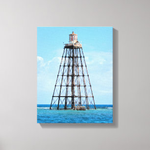 Lienzo El faro dominante de la arena, la Florida envolvi